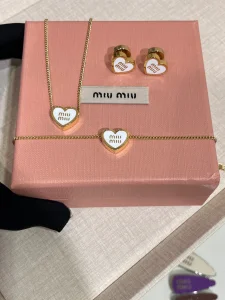 Miu Miu Logo Heart Metal Earrings