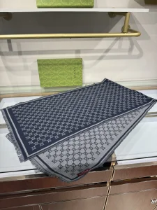 Gucci Blue GG Wool Scarf