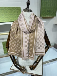 Gucci Brown GG Wool Scarf