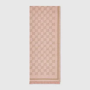 Gucci Pink GG Wool Scarf