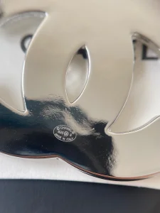 Chanel Vintage White CC Logo Brooch