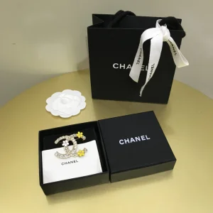 Chanel Crystal CC Flower Brooch