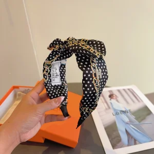Hermes Silk Bowknot Headband Black