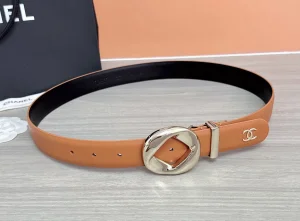 Chanel Brown Calfskin Leather Belt 30MM