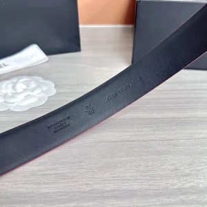 (image for) Chanel Red Calfskin Leather Belt 30MM