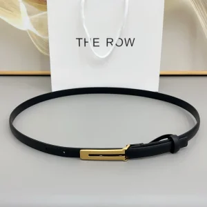 The Row Kuk Black Leather Thin Belt 15MM