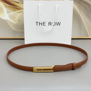 The Row Kuk Brown Leather Thin Belt 15MM