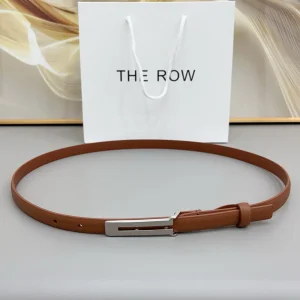 The Row Kuk Brown Leather Thin Belt 15MM