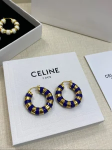 Celine Gold Navy frosted Earrings