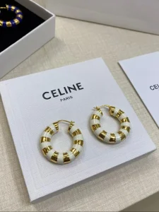 Celine Gold White frosted Earrings