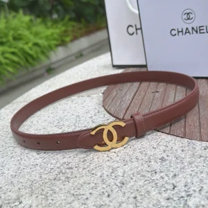 Chanel CC Logo Brown Leather Belt 20MM