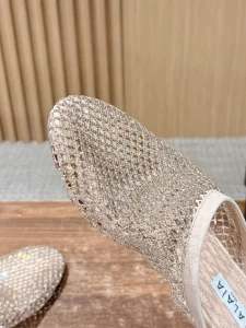 (image for) Alaia Fishnet Flat Mules Beige