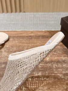 (image for) Alaia Fishnet Flat Mules Beige