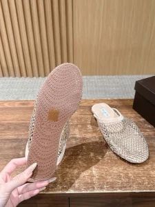 (image for) Alaia Fishnet Flat Mules Beige