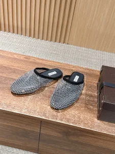 Alaia Fishnet Flat Mules Black