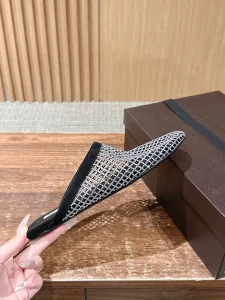 (image for) Alaia Fishnet Flat Mules Black