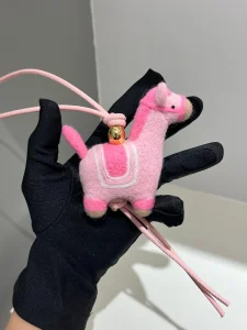Charms Loewe Wool Horse Bag Charm Pink