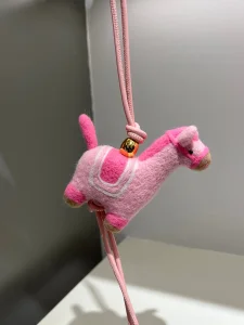 (image for) Charms Loewe Wool Horse Bag Charm Pink