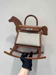 Hermes Rocking Horse Kelly Bag Brown
