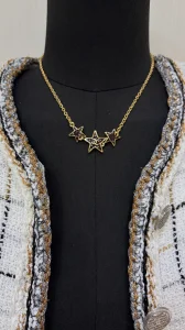 Chanel CC Red Star Choker Necklaces
