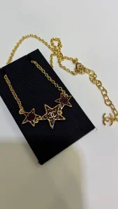 (image for) Chanel CC Red Star Choker Necklaces