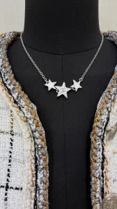 Chanel CC White Star Choker Necklaces