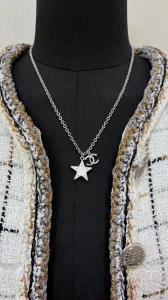Chanel CC White Star Pendant Necklaces
