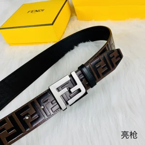 Luxury Mens Belts Fendi FF Logo Buckle Leather Belt 38MM A175PP240 AA146172