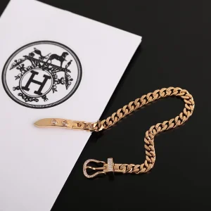 Luxury Womens Jewelry Hermes Boucle Sellier Gold Bracelet A205PP300 AA146197