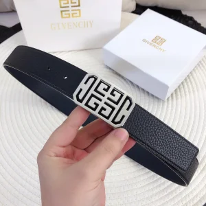 Givenchy 4G Grained Leather Belt Black 34MM 