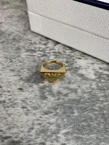 Luxury Womens Jewelry Prada Symbole Triangle Logo Rings Gold A152PP130 AA149814