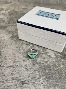 Luxury Womens Jewelry Prada Symbole Triangle Logo Rings Green A152PP130 AA149815