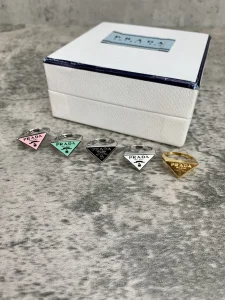 Luxury Womens Jewelry Prada Symbole Triangle Logo Rings Pink A152PP130 AA149813