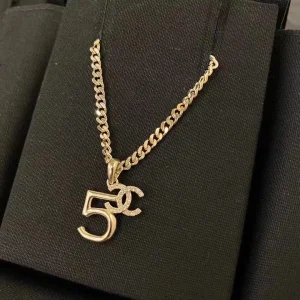 Chanel Gold CC Logo and NO5 Chain Necklace 
