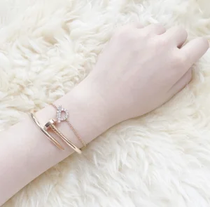 Luxury Womens Jewelry Hermes Finesse Diamond Bracelets Gold A205PP190 AA150805