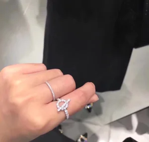 Luxury Womens Jewelry Hermes Finesse Diamonds Ring A205PP170 AA150808