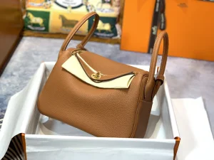 Hermes Lindy Crossbody Bag Tan Leather