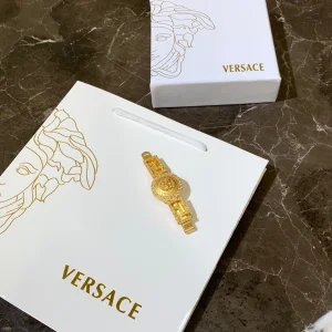 Luxury Womens Jewelry Versace Gold Medusa Coin Hair Clip Accessory A205PP150 AA153592