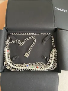 Chanel Chain and Pearls Belt Silver 