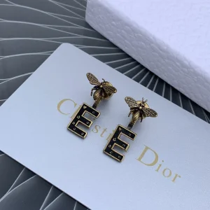 Luxury Womens Jewelry Dior Metal Bee My ABCDior Earring Aged Gold A205PP140 AA155667