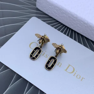 Luxury Womens Jewelry Dior Metal Bee My ABCDior Earring Aged Gold A205PP140 AA155667