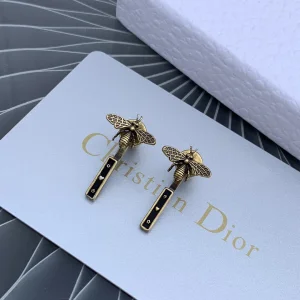 Luxury Womens Jewelry Dior Metal Bee My ABCDior Earring Aged Gold A205PP140 AA155667