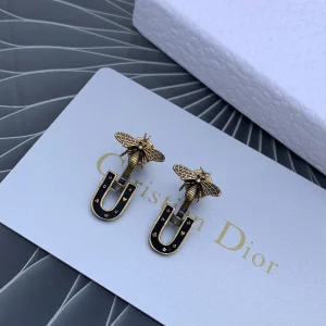 Luxury Womens Jewelry Dior Metal Bee My ABCDior Earring Aged Gold A205PP140 AA155667