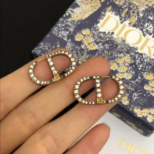 Dior 30 Montaigne Earrings White Crystals 