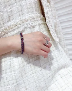 Luxury Womens Jewelry Hermes Open Cuff Woven Leather Bracelet A205PP130 AA157712
