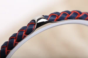 Luxury Womens Jewelry Hermes Open Cuff Woven Leather Bracelet A205PP130 AA157712