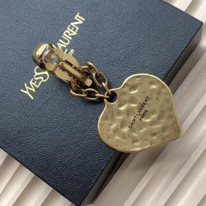 Luxury Womens Jewelry Saint Laurent YSL Love Heart Pendant Earrings A152PP150 AA161346