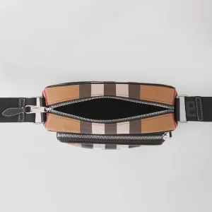 Luxury Mens Handbags Burberry Check Cotton Crossbody Bag 22x8x14CM A197PP480 AA162304