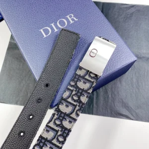 Luxury Mens Belts Dior Mens Black Dior Oblique Belts 34MM A191PP240 AA164492