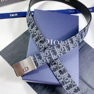 Luxury Mens Belts Dior Mens Blue Dior Oblique Belts 34MM A191PP240 AA164490